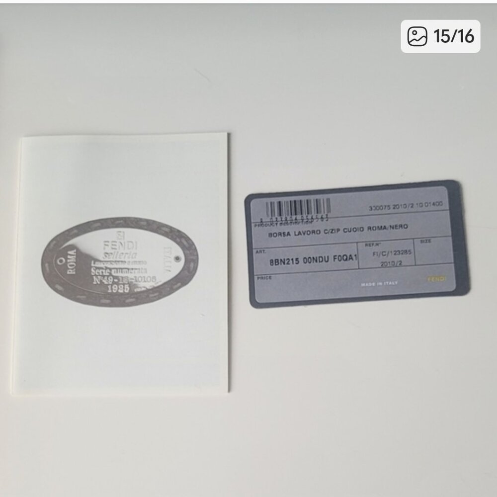 FENDI Selleria Black Leather Tote Bag - Picture 13 of 14
